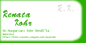 renata kohr business card